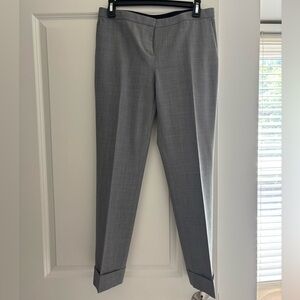 Theory Wool-Blend Charcoal Trousers